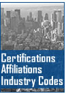 Certificates, Affiliations and Industry Codes